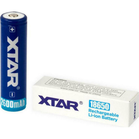 XTAR Επαναφορτιζόμενη Μπαταρία 18650 Li-ion 2600mAh 3.7V 1τμχ