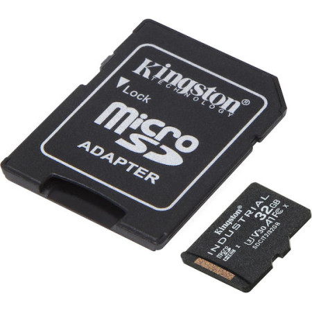 Κάρτα Μνήμης microSDHC Kingston Industrial 32GB U3 V30 A1 UHS-I with SD Adapter SDCIT2/32GB