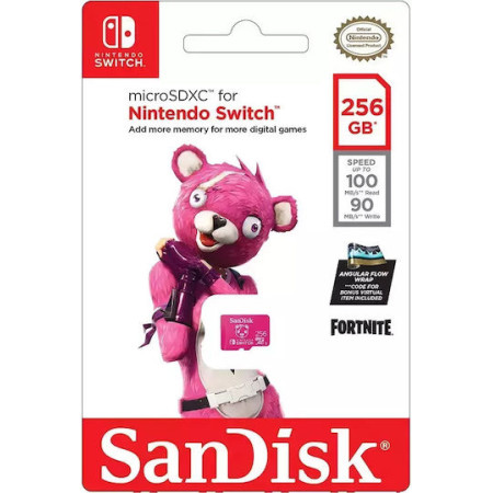 Sandisk microSDXC 256GB 100MB/s Class 10 U3 for Nintendo Switch (SDSQXAO-256G-GN6ZG)