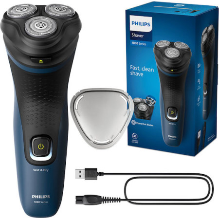 Philips S1151/00 men\'s shaver Rotation shaver Trimmer Black, Blue