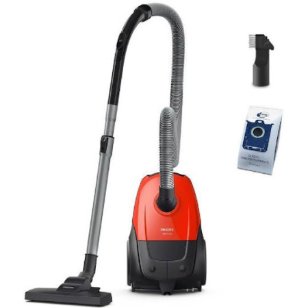 Philips Xd1111/10 Ηλεκτρική Σκούπα 750W με Σακούλα 3lt Κόκκινη