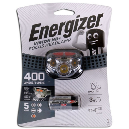 Φακός κεφαλής Energizer Vision HD  Focus με 3 μπαταρίες AAA και φωτεινότητα 400 Lumens. ENERGIZER VISION HD   FOCUS