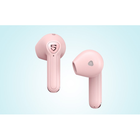 SoundPEATS Air3 In-ear Bluetooth Handsfree Ακουστικά με Αντοχή στον Ιδρώτα και Θήκη Φόρτισης Ροζ