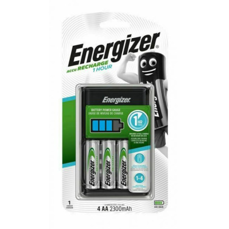 Energizer ACCU Recharge 1 hour Φορτιστής 4 Μπαταριών Ni-MH Μεγέθους AA/AAA Σετ με 4x AA 2300mAh