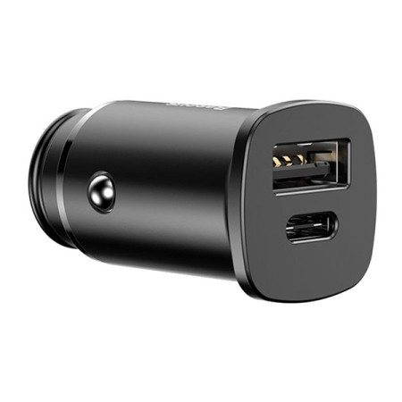 Baseus Car Charger Square Metal PPS USB + USB Typ C 30W QC 4.0 PD 3.0 (CCALL-AS01) black