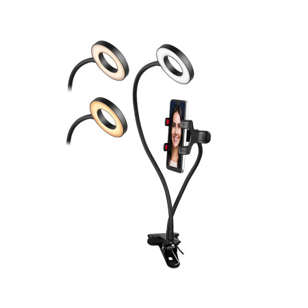 TRACER RING Lamp 8.5cm 48 LED with phone holder