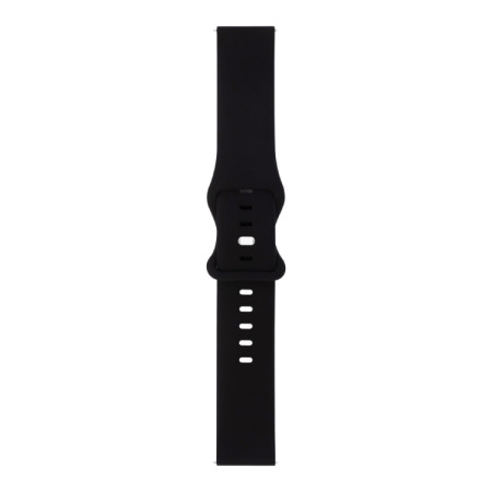 For Samsung Galaxy Watch 3 41mm 8-buckle Silicone Replacement Strap Watchband(Black)