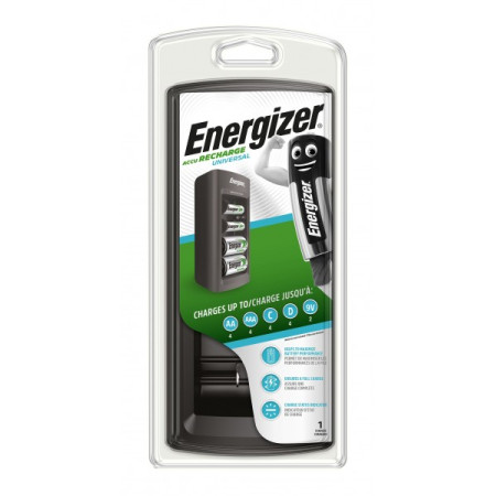 Energizer ACCU Recharge Universal Φορτιστής 4 Μπαταριών Ni-MH Μεγέθους AA/AAA/9V/D
