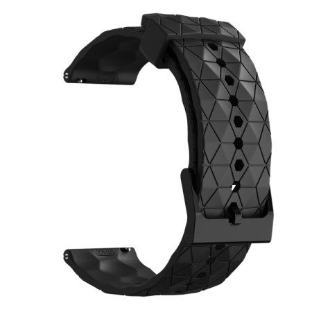 For Samsung Galaxy Watch 5 40mm 20mm Football Pattern Solid Color Silicone Watch Band(Black)