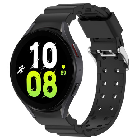 For Samsung Galaxy Watch4 44mm Armor Silicone Watch Band + Protective Case(Black)