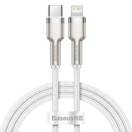 Baseus Cafule Braided USB-C to Lightning Cable 20W Λευκό 1m (CATLJK-A02)