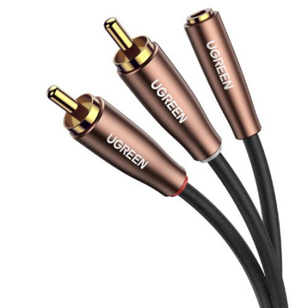 Ugreen Cable 3.5mm female - 2x RCA male Μαύρο 3m (60987)